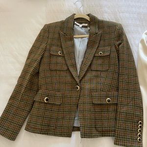 Veronica Beard Olive Plaid Dickey Blazer Size 6! BEAUTIFUL CONDITION!